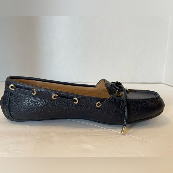 Talbots Dark Blue Leather Loafers Slide-on Shoes Size 5 M - Picture 5 of 11